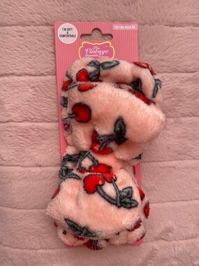 Pink Cherry Plush Headband